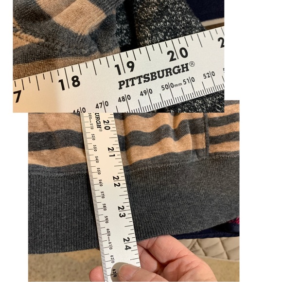 Calvin Klein Velour Striped Drawstring Turtleneck Zip Up Jacket size X-Small - Picture 16 of 16